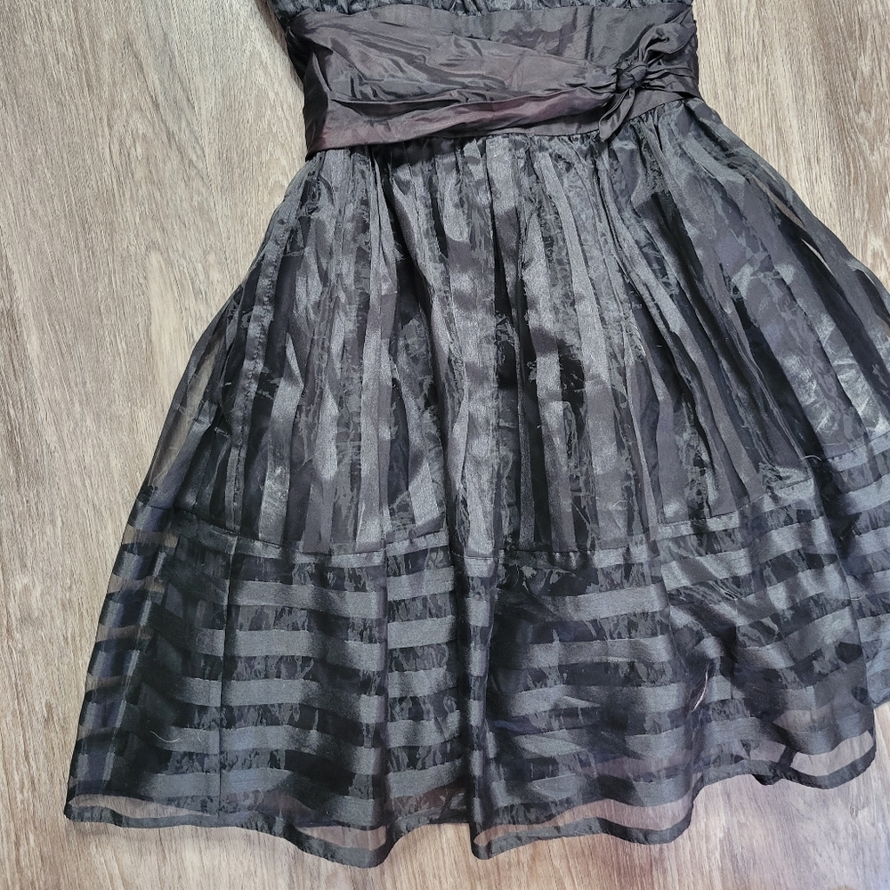 Betsey Johnson Vintage Black Nylon Acetate Tulle Strapless Mini Dress Y2K 90s 4 - Picture 5 of 16